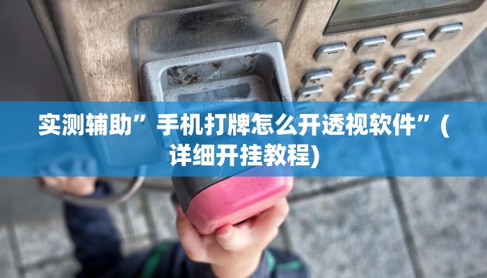 实测辅助”手机打牌怎么开透视软件”(详细开挂教程)