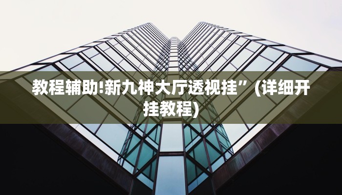 教程辅助!新九神大厅透视挂”(详细开挂教程)